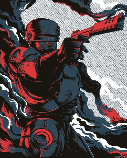 Robocop Illustration Poster Painting By Numberss.png
