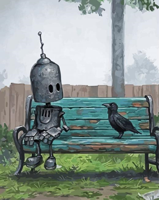 Robort And Bird Painting By Numberss.png