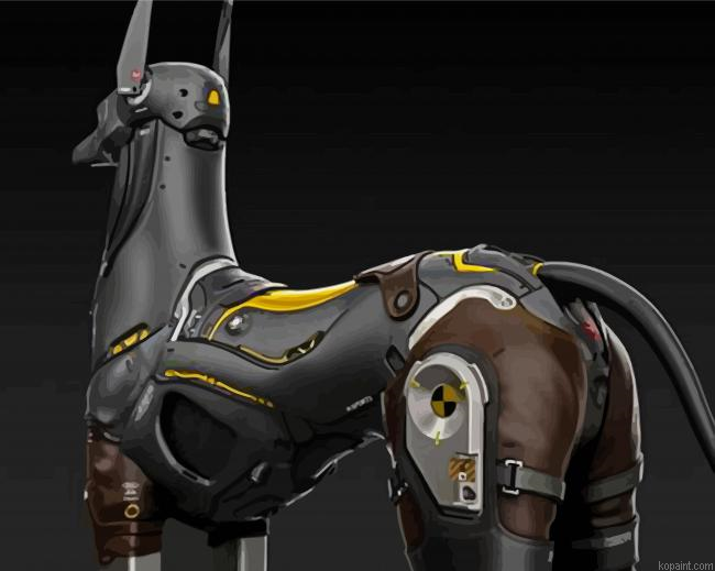 Robot Dog Art Paint By Numbers