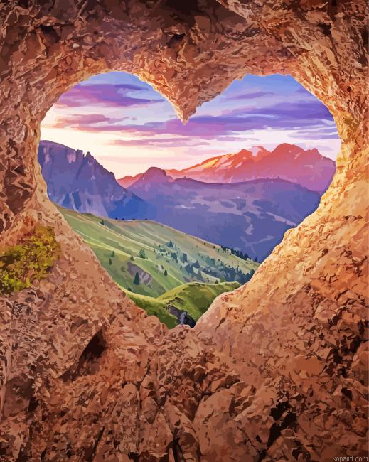 Rock Cave Heart Painting By Numberss.png