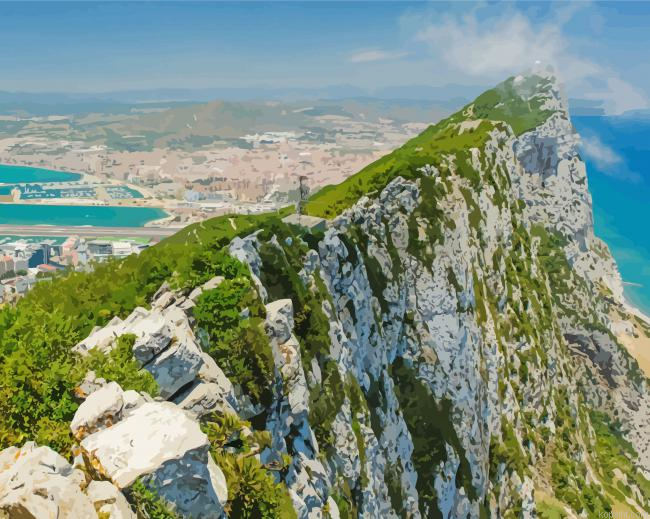 Rock Of Gibraltar Landscape Painting By Numberss.png