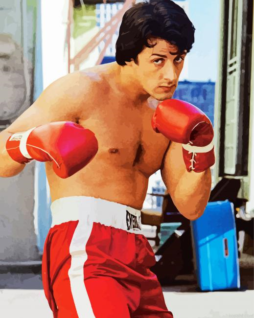 Rocky Movie Character Painting By Numberss.png