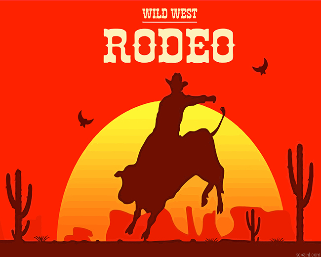 Rodeo Man Silhouette Painting By Numberss.png