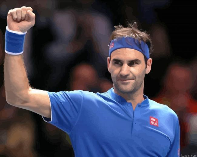 Roger Federer Tennis Player Painting By Numberss.png
