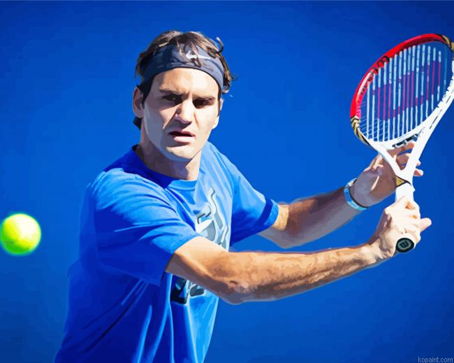 Roger Federer Tennis Player Sport Painting By Numberss.png