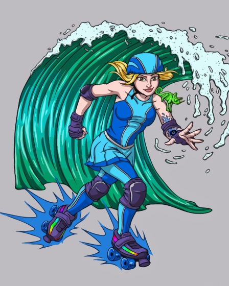 Roller Derby Character Grace Illustration Painting By Numberss.png