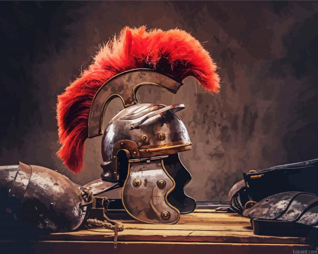 Roman Helmet Paint By Numbers