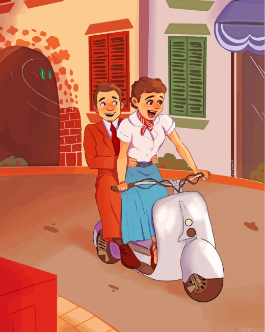 Roman Holiday Cartoon Characters Painting By Numberss.png