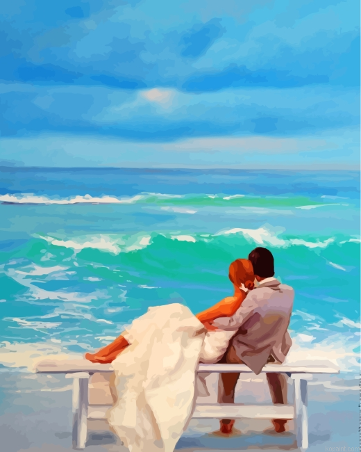 Romantic Couple By Beach Painting By Numberss.png