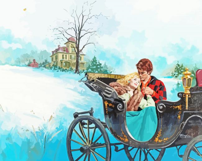 Romantic Couple On Carriage Painting By Numberss.png