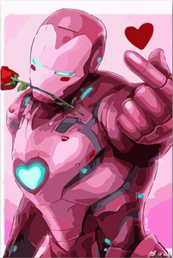 Romantic Iron Man Painting By Numberss.png