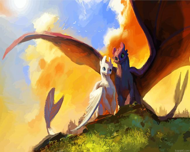 Romantic Night Fury Paint By Numbers