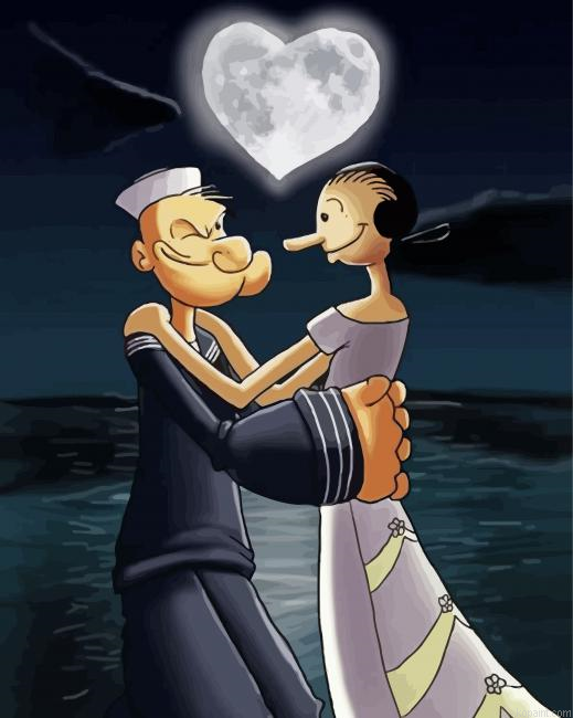 Romantic Popeye And Olive Paint By Numbers.png