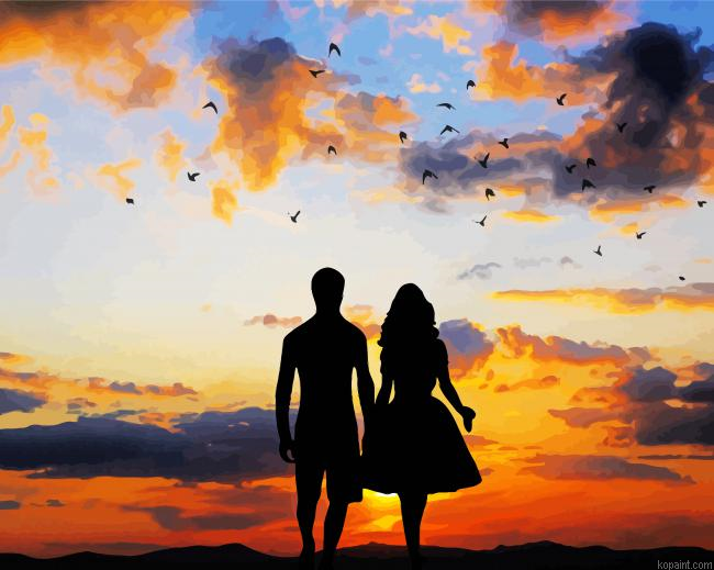 Romantic Sunset Couple Painting By Numberss.png