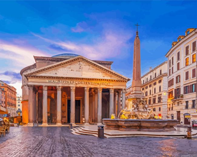 Rome Pantheon Temple Painting By Numberss.png