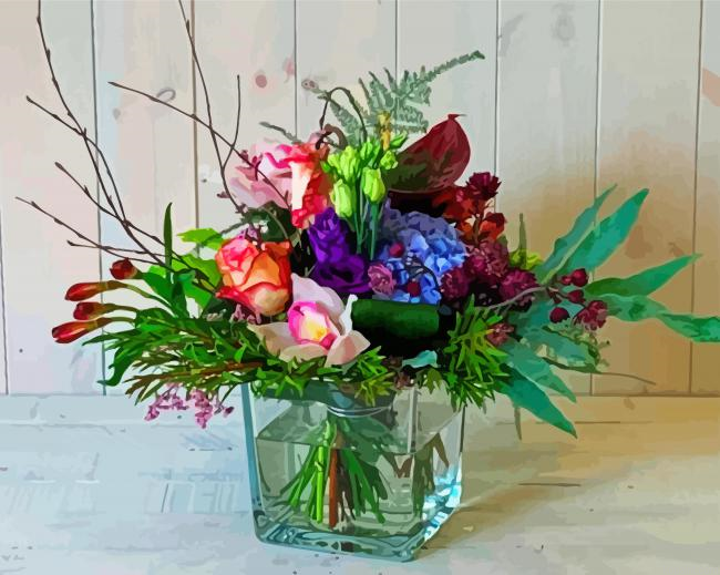 RosesIn Vase Paint By Numbers