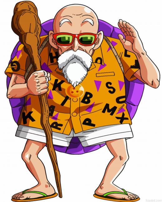 Roshi Dragon Ball Anime Painting By Numberss.png