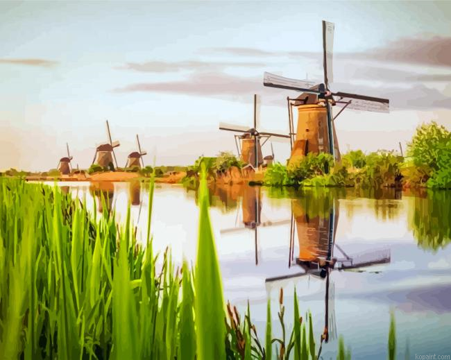 Rotterdam Windmills Painting By Numberss.png