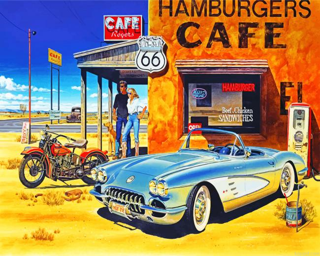 Route 66 Vintage Travel Painting By Numberss.png