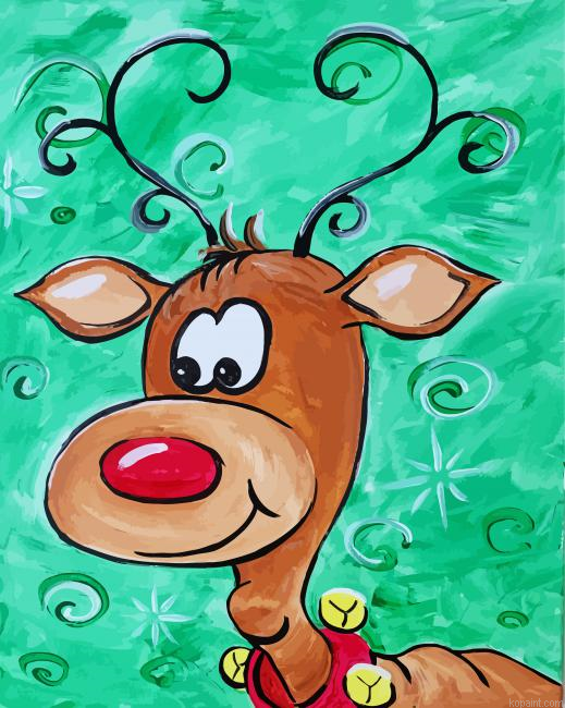 Rudolph Art Painting By Numberss.png