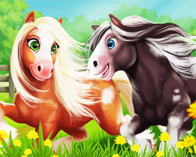 Running Horses Paint By Numbers