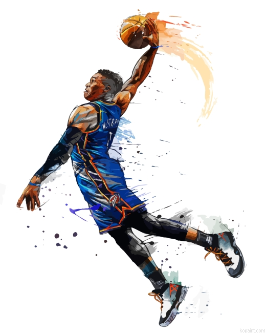 Russell Westbrook Basketball Painting By Numberss.png