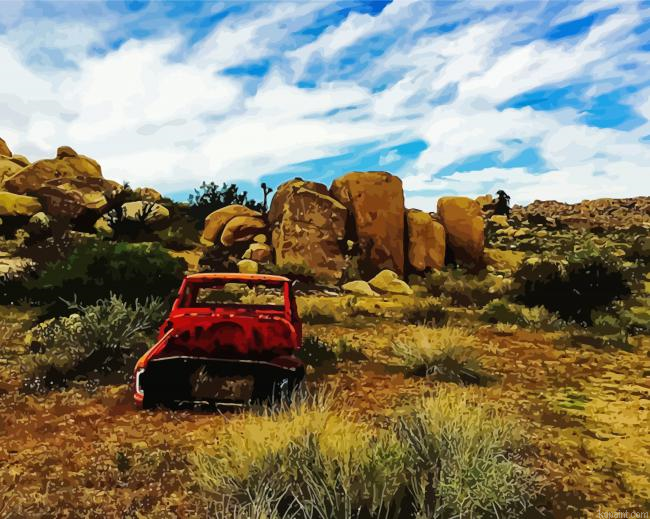 Rusty Red Truck In Pioneertown Painting By Numberss.png