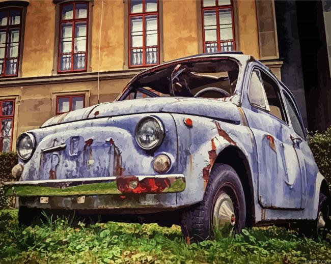 Rusty Vintage Fiat Paint By Numbers