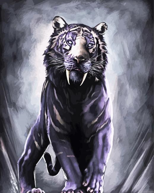 Sabertooth Tiger Art Painting By Numberss.png