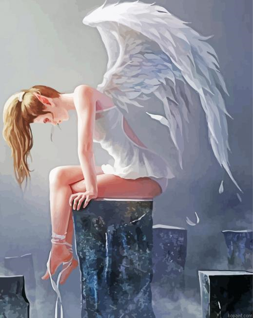 Sad Angelic Girl Painting By Numberss.png