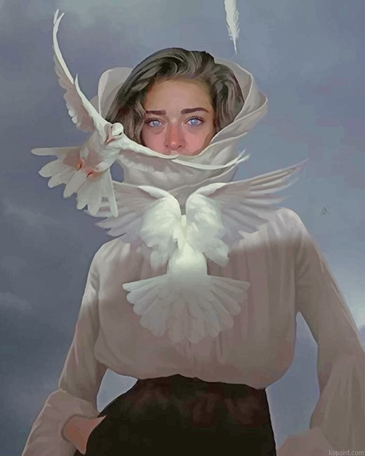 Sad Bird Woman New Painting By Numberss.png