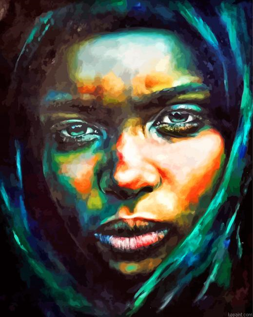 Sad Black Woman Painting By Numberss.png