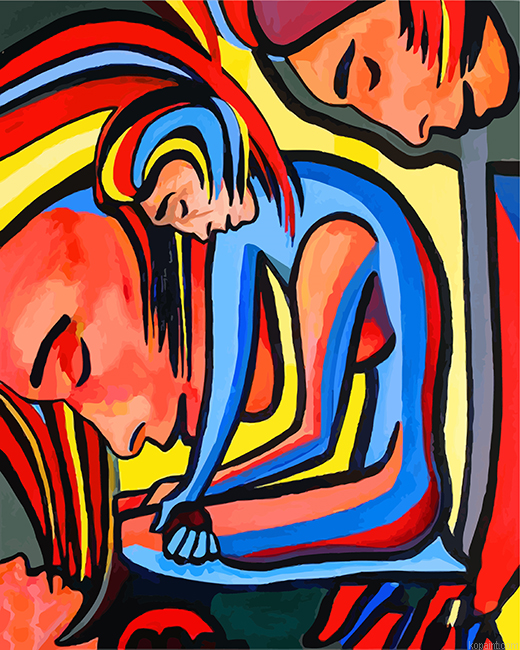Sad Cubism Woman Painting By Numberss.png
