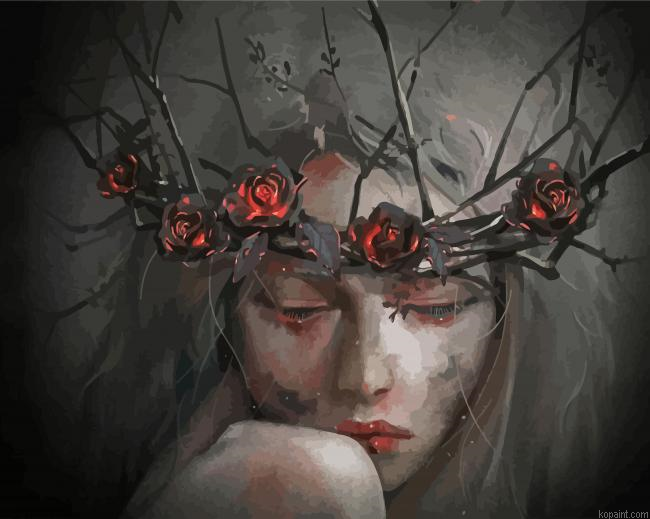 Sad Dark Girl Paint By Numbers