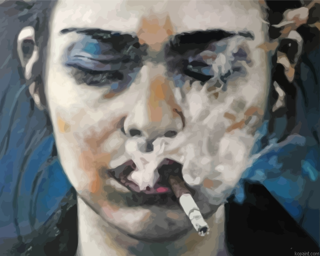 Sad Lady Smoking Paint By Numbers
