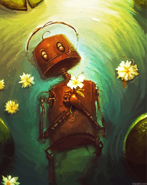 Sad Lonely Robot Painting By Numberss.png