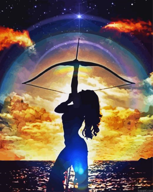 Sagittarius Illustration Silhouette Paint By Numbers.png