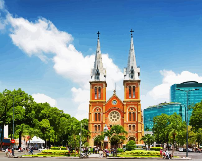 Saigon Notre Dame Cathedral Of Saigon Paint By Numbers