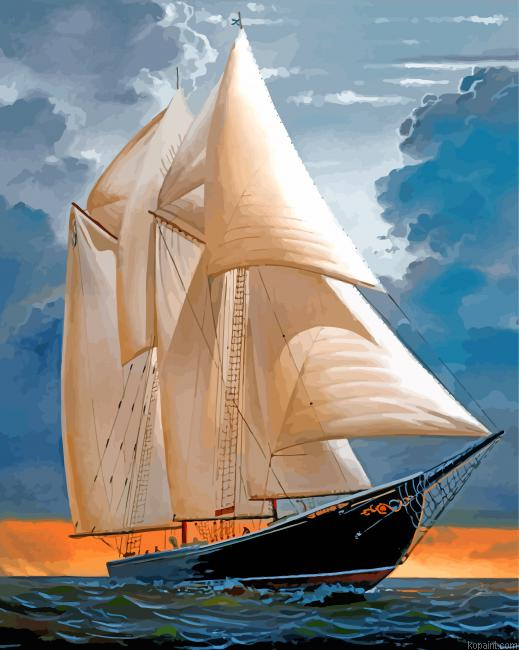 Sail Boat Art Painting By Numberss.png