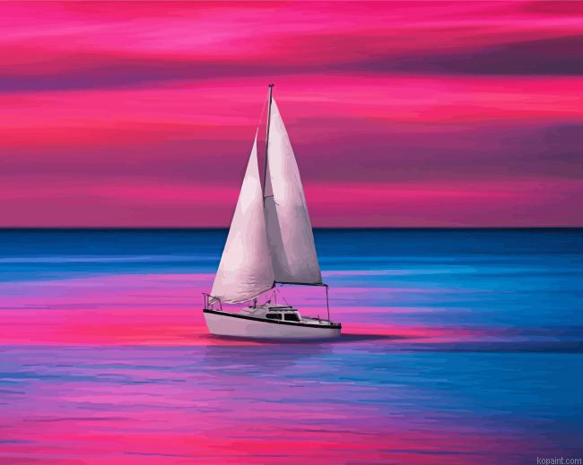 Sailboat At Sunset Paint By Numbers.png