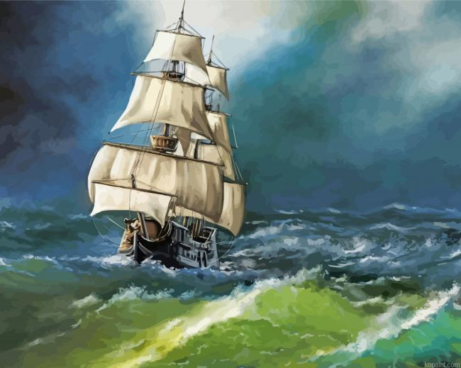 Sailing Ship In Storm Painting By Numberss.png