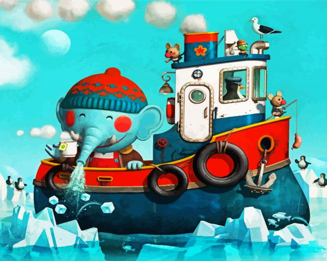 Sailor Elephant Painting By Numberss.png