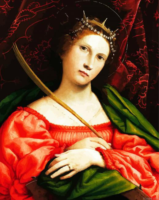Saint Catherine By Rossetti Painting By Numberss.png