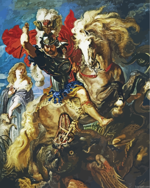 Saint George And The Dragon Painting By Numberss.png