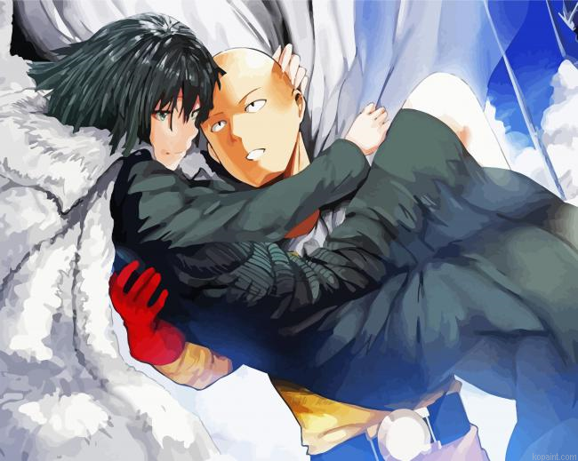 Saitama And Fubuki One Punch Man Painting By Numberss.png