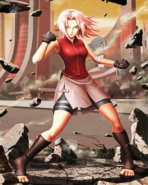 Sakura Haruno Naruto Anime Painting By Numberss.png