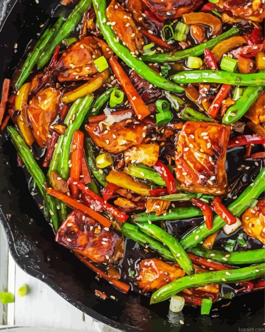 Salmon Stir Frying Painting By Numberss.png
