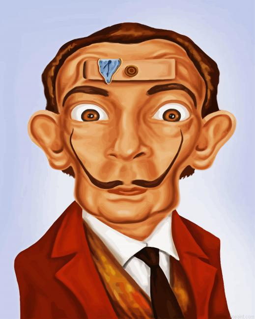 Salvador Dali Caricature Paint By Numbers.png