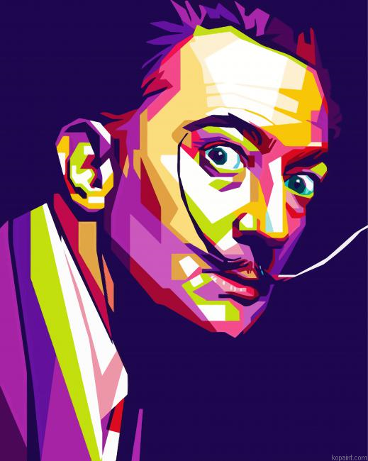 Salvador Dali Pop Art Painting By Numberss.png