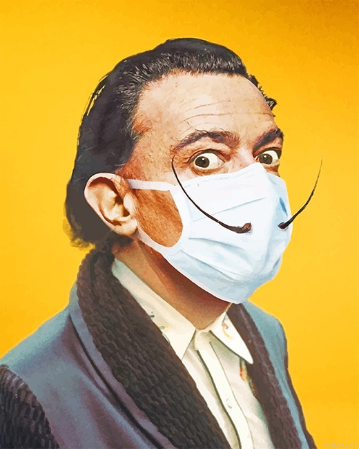 Salvador Dali Wearing Mask New Painting By Numberss.png